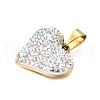 201 Stainless Steel Clay Pendants STAS-R166-02B-G-2