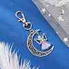 Angel Glass & Hollow Moon Alloy Pendant Decorations HJEW-JM02777-1