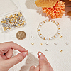BENECREAT 2 Colors Brass Flat Round Spacer Beads KK-BC0014-21B-3