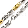201 Stainless Steel Hollow Column Links Chain Necklace NJEW-F22-39J-GP-2