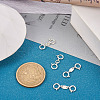  4Pcs 2 Style 925 Sterling Silver Spring Ring Clasps Sets STER-TA0001-05-15