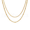 304 Stainless Steel Double-Layer Necklace NJEW-Q321-01G-1