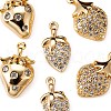 6Pcs Brass Micro Pave Clear Cubic Zirconia Charms KK-LS0001-41-4