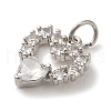 Brass Micro Pave Cubic Zirconia Pendants KK-C072-41P-2