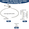 SUNNYCLUE 10Pcs Adjustable 304 Stainless Steel Slider Bracelet Making DIY-SC0026-30B-2