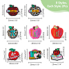 DICOSMETIC 16Pcs 8 Styles Teachers' Day Apple Silicone Focal Beads SIL-DC0001-59-2