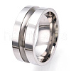 201 Stainless Steel Grooved Finger Ring Settings STAS-WH0039-12B-P-2