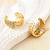 Brass Micro Pave Clear Cubic Zirconia Cuff Earrings EJEW-K309-15G-3