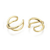 Brass Micro Pave Clear Cubic Zirconia Cuff Earrings EJEW-R114-014-NF-2