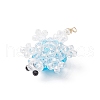 3D Electroplate Glass Seed Beaded Tortoise Pendants PALLOY-MZ00674-05-4