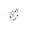 Deer Horn Rhodium Plated 925 Sterling Silver Cuff Rings FS-WGD6B3D-01-5