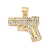 Brass Micro Pave Cubic Zirconia Pendants KK-U058-59A-G-1