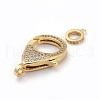 Brass Micro Pave Cubic Zirconia Lobster Claw Clasps ZIRC-F110-01B-G-2