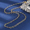 Brass Textured Oval Link Chain Necklaces for Women Men NJEW-F337-07G-1