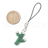 Cactus Glass Seed Beaded Mobile Straps HJEW-MZ00223-3