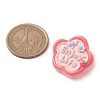6Pcs 6 Styles Cartoon Word Opaque Resin Brooches JEWB-BR00157-3