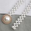 Alloy Crystal Rhinestone & Plastic Imitation Pearl Beaded Waist Belly Chains for Women FS-WG4F3BE-01-3