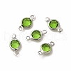 304 Stainless Steel with Glass Connector Charms STAS-G305-08P-01-3