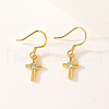 Cross Brass Dangle Earrings VT2917-2