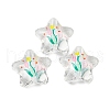 Transparent Printed Acrylic Beads OACR-H124-02B-1