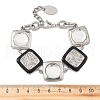 304 Stainless Steel Square Link Bracelets for Women BJEW-Z104-01P-5