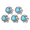 Synthetic Turquoise Pendants Settings for Enamel PALLOY-N157-030-1