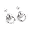 304 Stainless Steel Dangle Stud Earrings EJEW-F246-01P-2