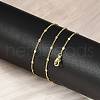 Brass Disc Twisted Chain Necklaces NJEW-A042-09G-2