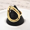 304 Stainless Steel Hollow Oval Finger Rings RJEW-Q012-13G-2