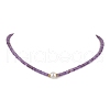 Natural Amethyst & Pearl Beads Necklaces NJEW-JN05092-01-1