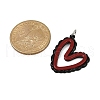 10Pcs Red and Black Double Screen Alloy Pendants PALLOY-JF04008-2