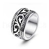 316 Stainless Steel Finger Ring with Enamel for Men PW-WG56139-04-1