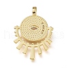 Brass Micro Pave Clear Cubic Zirconia Pendants KK-M206-51G-02-2