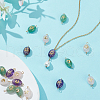 18Pcs 9 Styles Natural Green Aventurine & Amethyst & Rose Quartz Connector Charms PALLOY-HY00037-4