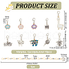 BENECREAT 1 Set Acrylic Number Bead Knitting Row Counter Chains & Alloy Enamel Sheep & Woven Theme Charm Locking Stitch Markers HJEW-BC0001-37-2