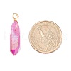 Electroplated Natural Quartz Crystal Pendants PALLOY-JF01075-3