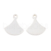 925 Sterling Silver Blank Fan Charms STER-F057-05S-1