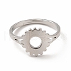 304 Stainless Steel Sunflower Adjustable Ring for Women RJEW-B027-17P-2