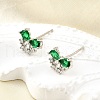 Brass Micro Pave Cubic Zirconia Stud Earrings EJEW-M103-09P-2