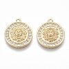 Brass Micro Pave Cubic Zirconia Pendants KK-S356-041G-NF-1