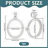 BENECREAT 1Pc 925 Sterling Silver Pendants Cabochon Settings STER-BC0002-40-2