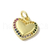 Real 18K Gold Plated Brass Pave Cubic Zirconia Pendants KK-M283-08G-02-1
