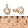 Brass Micro Pave Clear Cubic Zirconia Charms KK-A259-31G-3