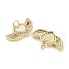 Brass Micro Pave Clear Cubic Zirconia Pendants KK-L213-011G-01-2