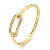 Rectangle Brass Micro Pave Clear Cubic Zirconia Hinged Bangles for Women BJEW-Z062-05A-1