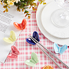 Fingerinspire 6Pcs 6 Colors Porcelain Butterfly Shape Tableware Chopsticks Stand AJEW-FG0001-90-4