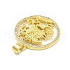 Rack Plating Brass Micro Pave Cubic Zirconia Pendants KK-D359-33G-2