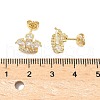 Brass Micro Pave Cubic Zirconia Stud Earrings EJEW-D323-05G-5
