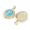 Rack Plating Brass Micro Pave Clear Cubic Zirconia Pendants KK-C041-06I-G-2