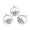 Tibetan Style Alloy Pendant Rhinestone Settings TIBE-B001-12AS-3